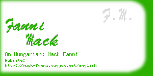 fanni mack business card